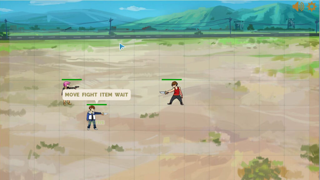 A battle scene from Target Valentino a renpy game