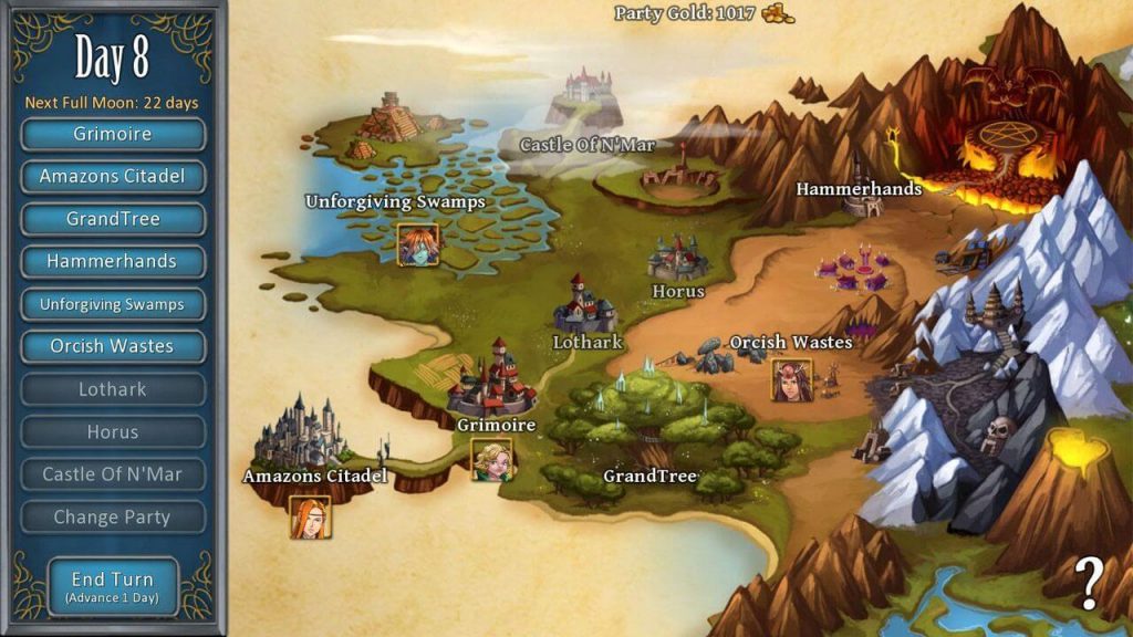 An image illustrating a wordmap from Cursed Lands game