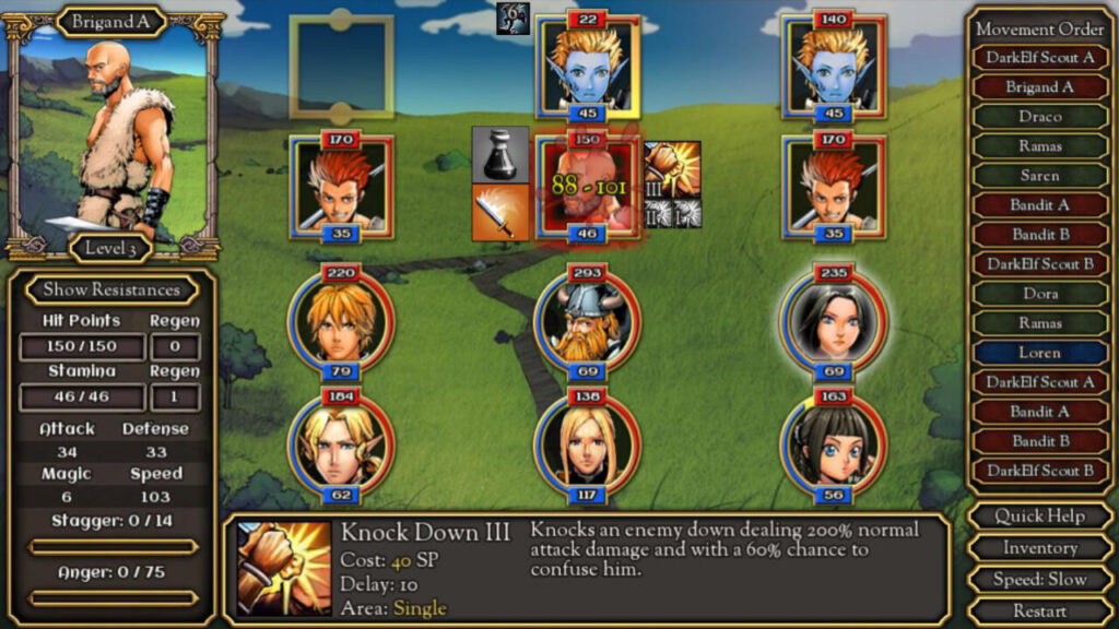 A custom renpy battle system in Lauren the amazon princess