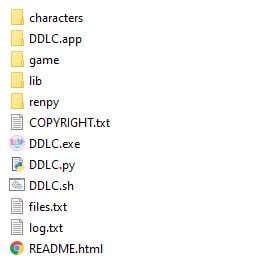 An image about DDLC game folder